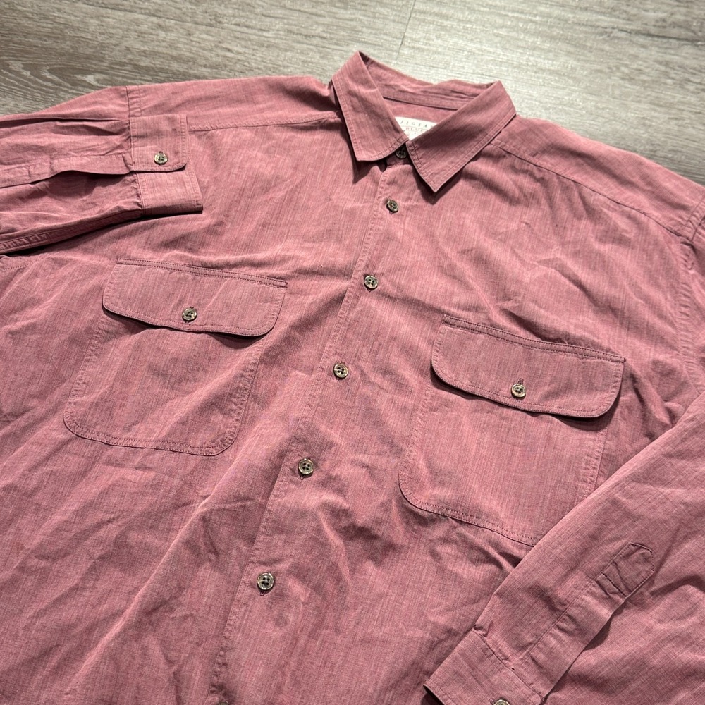 Jigsaw London Shirt Mens Large Pink Long Sleeve Button Up England Double‎ Pocket